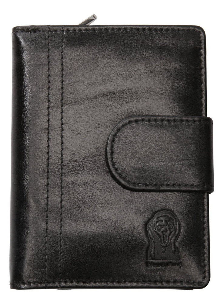 Lommebok/ Kortholder-Edvard Munch Scream by Nord Leather. Medium Dame Portemone. Sort-BagBrokers