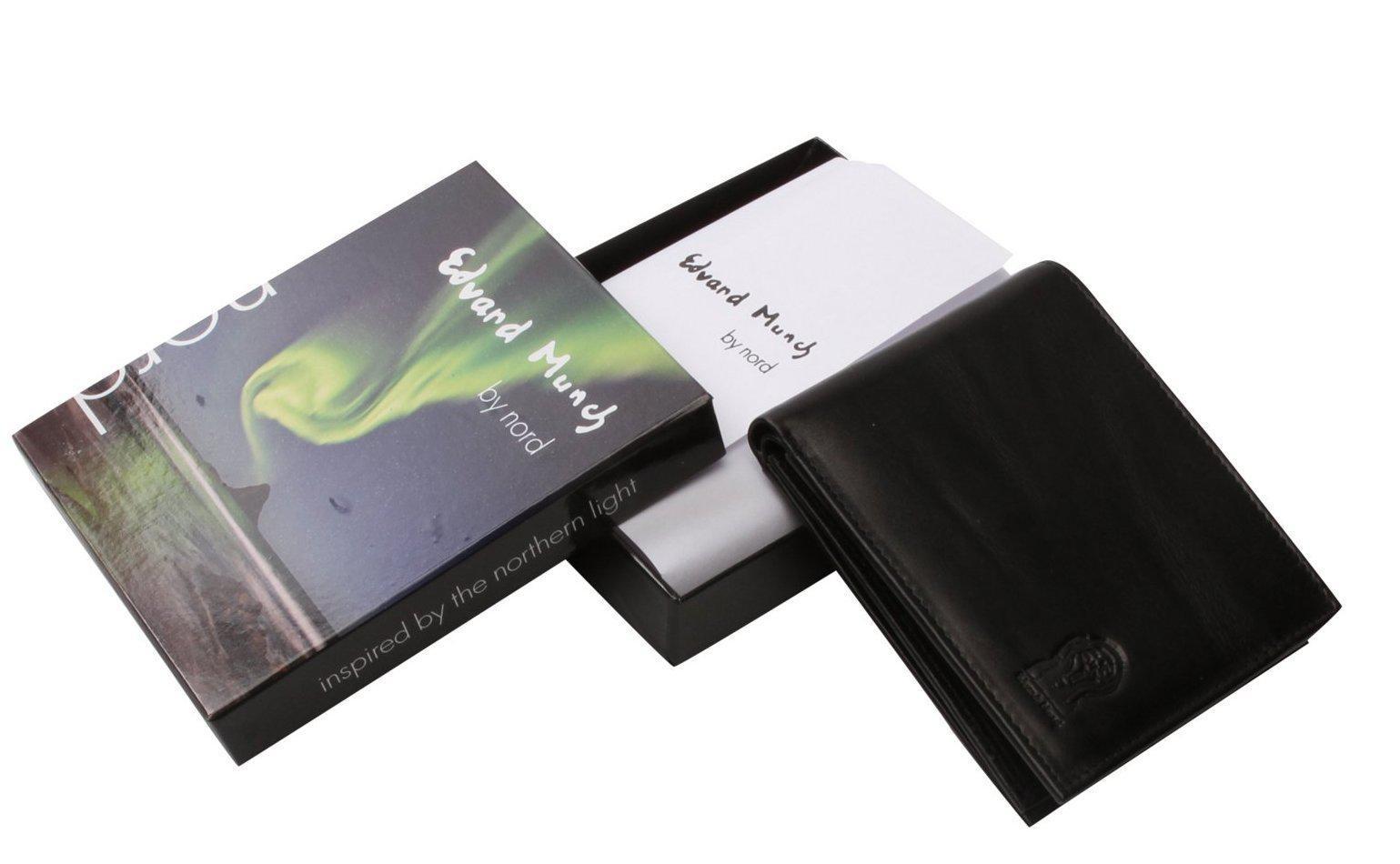 Lommebok/ Kortholder-Edvard Munch Scream by Nord Leather. Dollar skinn lommebok Sort-BagBrokers