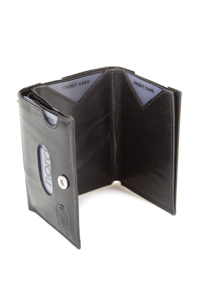 Lommebok/ Kortholder-Edvard Munch Scream by Nord Leather. Liten Unisex skinn Lommebok-Kortholder Sort-BagBrokers