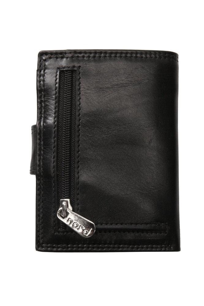 Lommebok/ Kortholder-Edvard Munch Scream by Nord Leather. Liten Unisex skinn Lommebok 10 kort Sort-BagBrokers