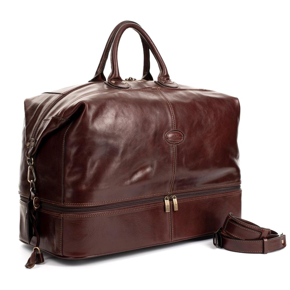 Gianni Conti Skinn reisebag i eksklusivt italiensk kalveskinn Brun-Bagger-BagBrokers