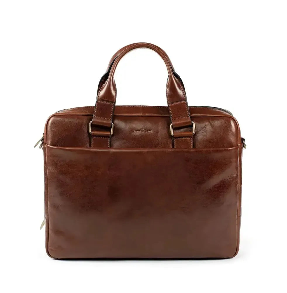 Gianni Conti Stor klassisk PC-veske med 2 hovedrom 13" Brown-Veske-BagBrokers