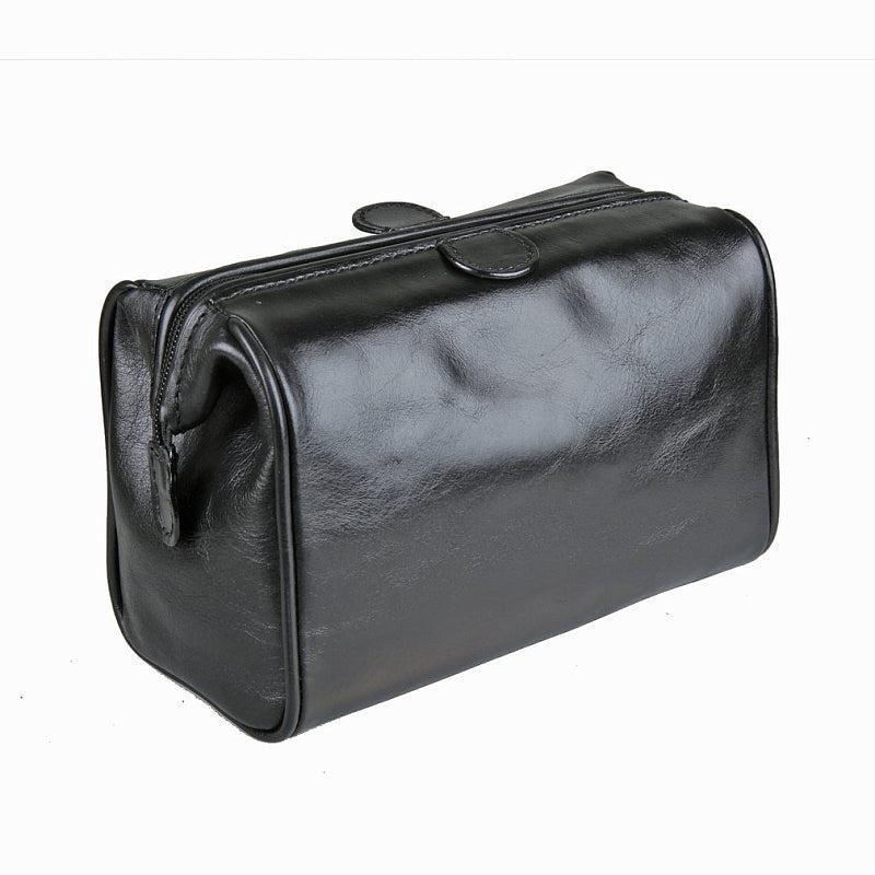 Gianni Conti Toalettmappe i eksklusivt italiensk kalveskinn Svart-Toalettmappe-BagBrokers