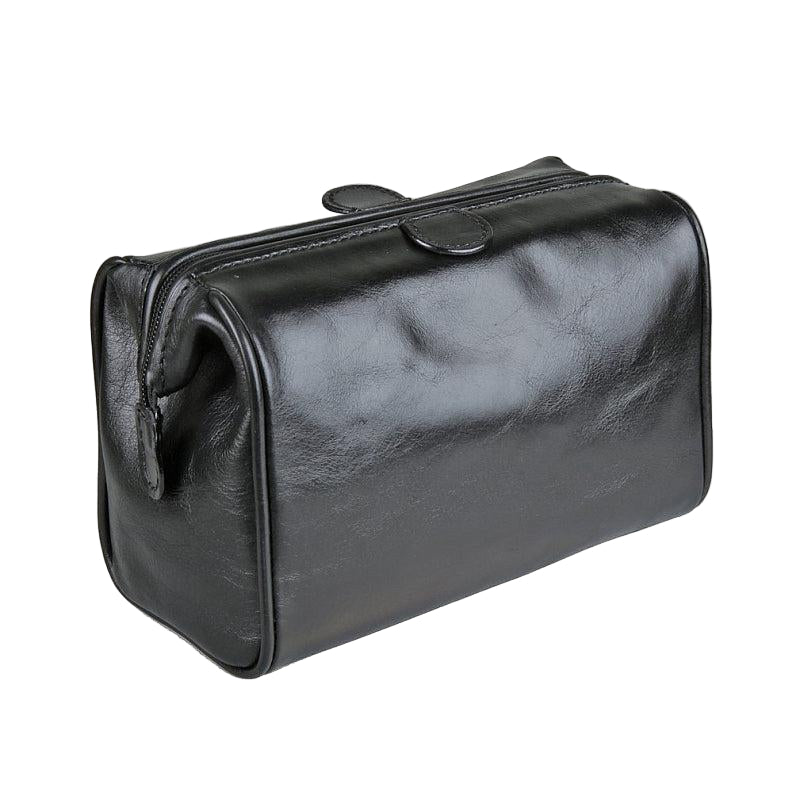 Gianni Conti Toalettmappe i eksklusivt italiensk kalveskinn Svart-Toalettmappe-BagBrokers