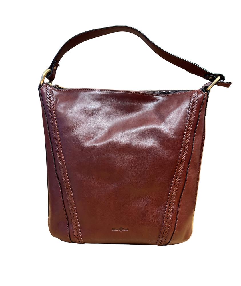 Gianni Conti Tote bag i skinn Mørkebrun-Veske-BagBrokers