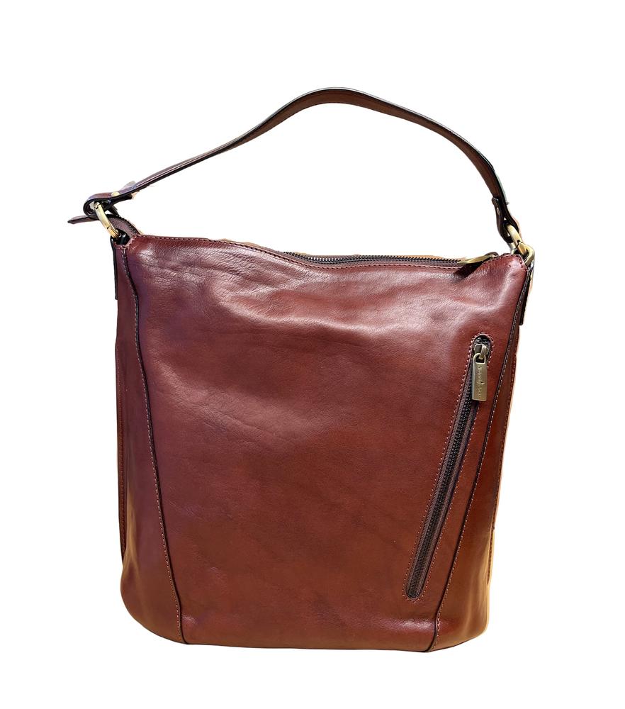 Gianni Conti Tote bag i skinn Mørkebrun-Veske-BagBrokers