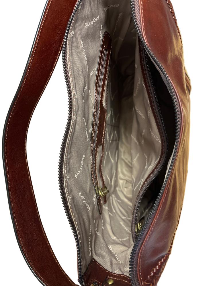 Gianni Conti Tote bag i skinn Mørkebrun-Veske-BagBrokers