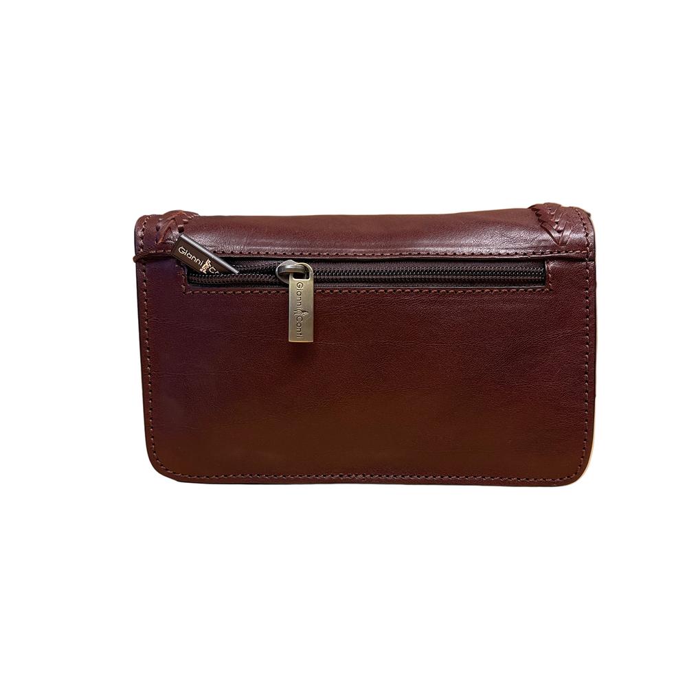 Gianni Conti italiensk liten skulderveske i skinn Mørkebrun-Veske-BagBrokers