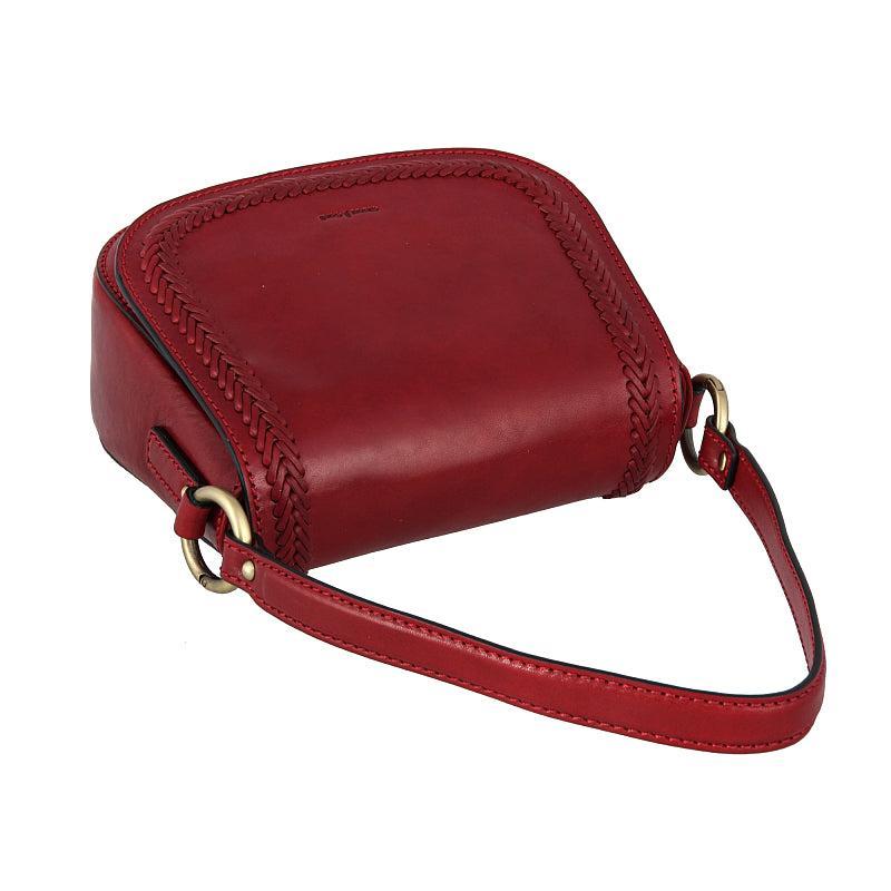 Gianni Conti italiensk skulderveske i skinn Rød-Veske-BagBrokers