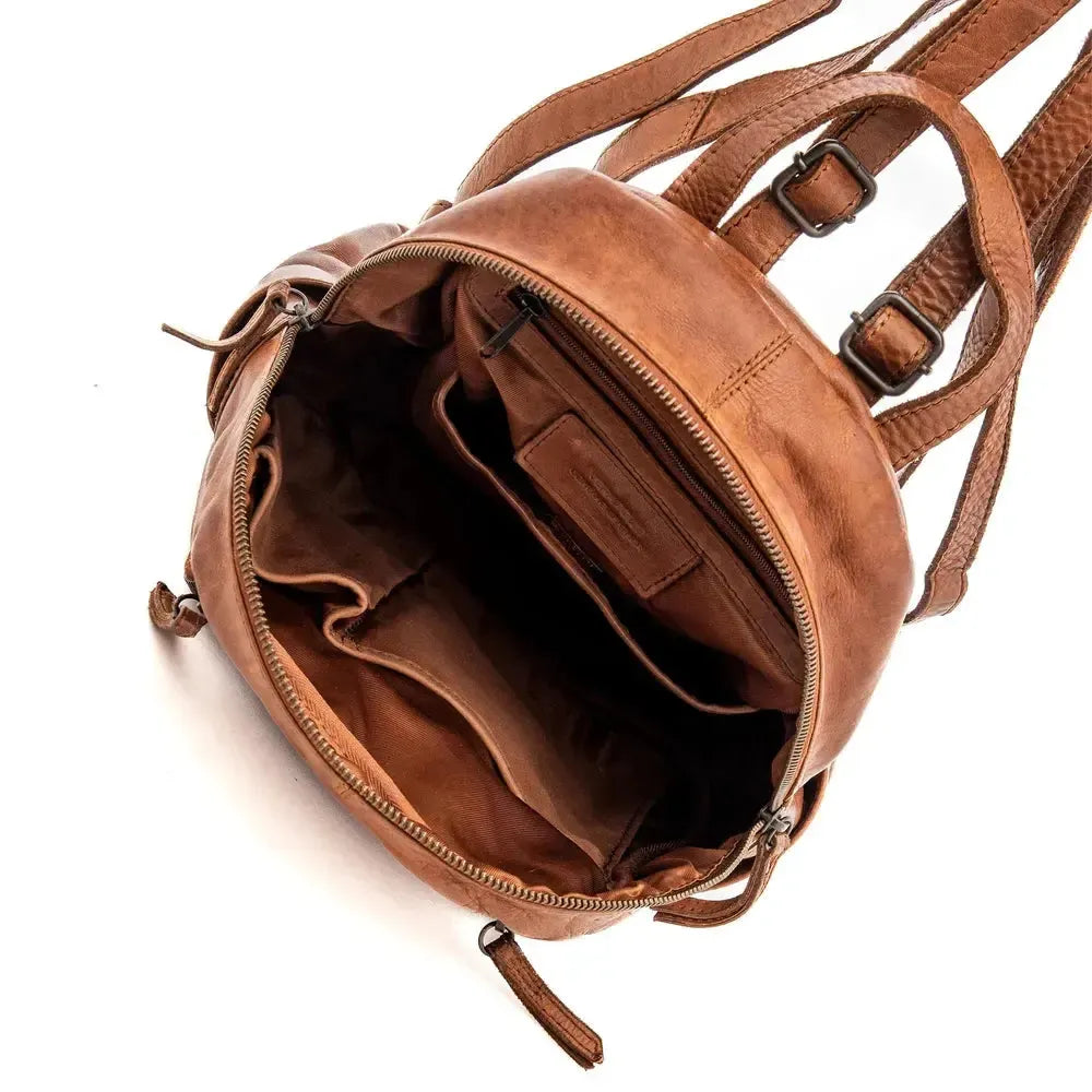 Gianni Conti liten ryggsekk i skinn Lysebrun-Sekk-BagBrokers