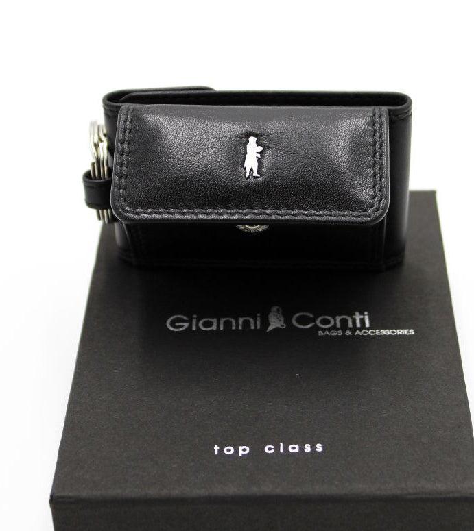 Gianni Conti nøkkelpung med myntlomme Svart-Lommebok/ Kortholder-BagBrokers