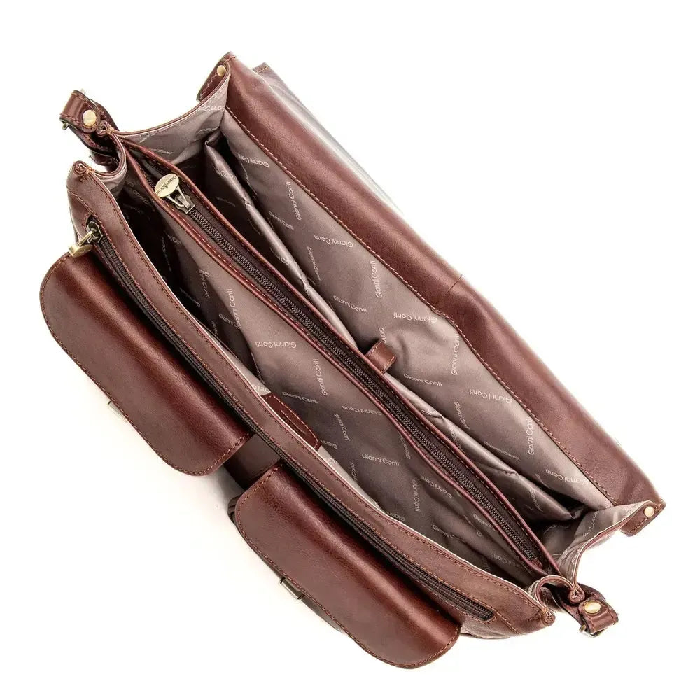 Gianni Conti stor portefølje veske Dark Brown-Veske-BagBrokers