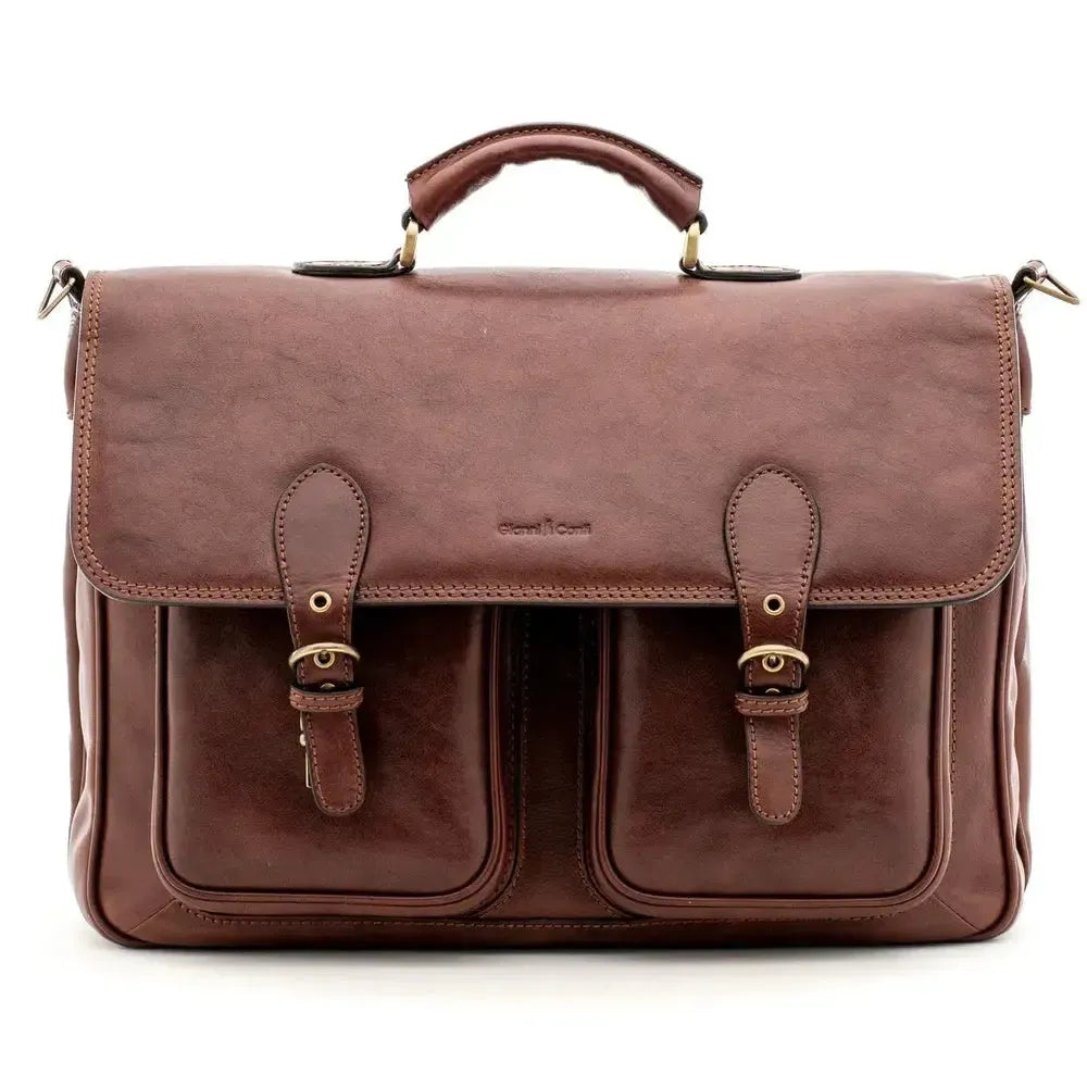 Gianni Conti stor portefølje veske Dark Brown-Veske-BagBrokers