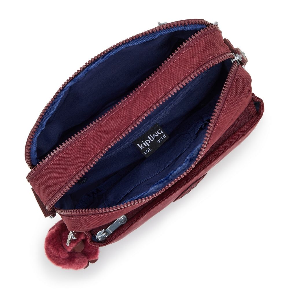 Kipling Abanu Medium Crossbody-veske Lounge Wine-Veske-BagBrokers