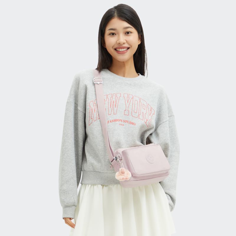 Kipling Abanu Medium Crossbody-veske Pink Shine-Veske-BagBrokers