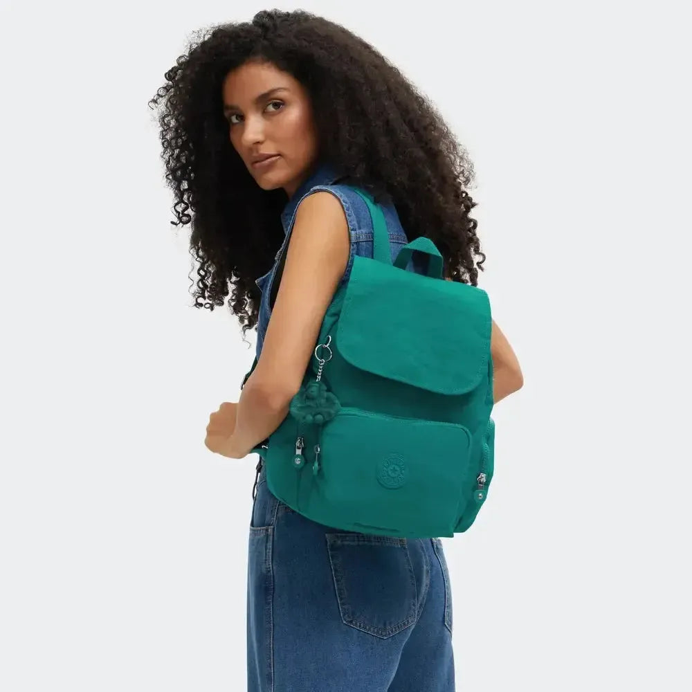 Kipling City Zip liten ryggsekk Outspoken Green-Ryggsekker-BagBrokers