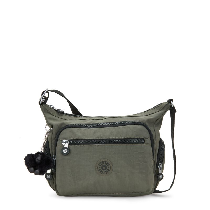 Kipling Gabbie small skulderveske Green Moss-Veske-BagBrokers