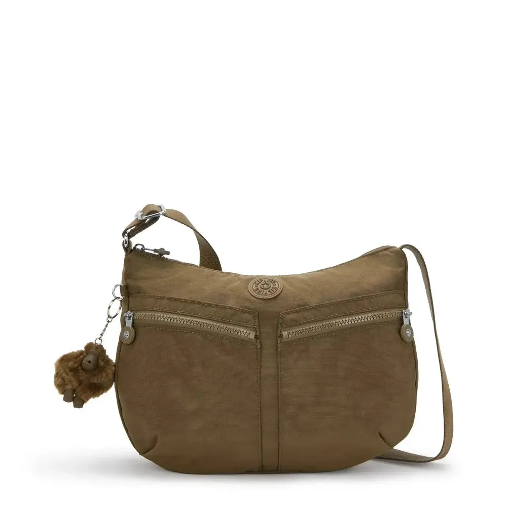 Kipling Izellah Medium Crossbody skulder veske Smooth Khaki-Veske-BagBrokers
