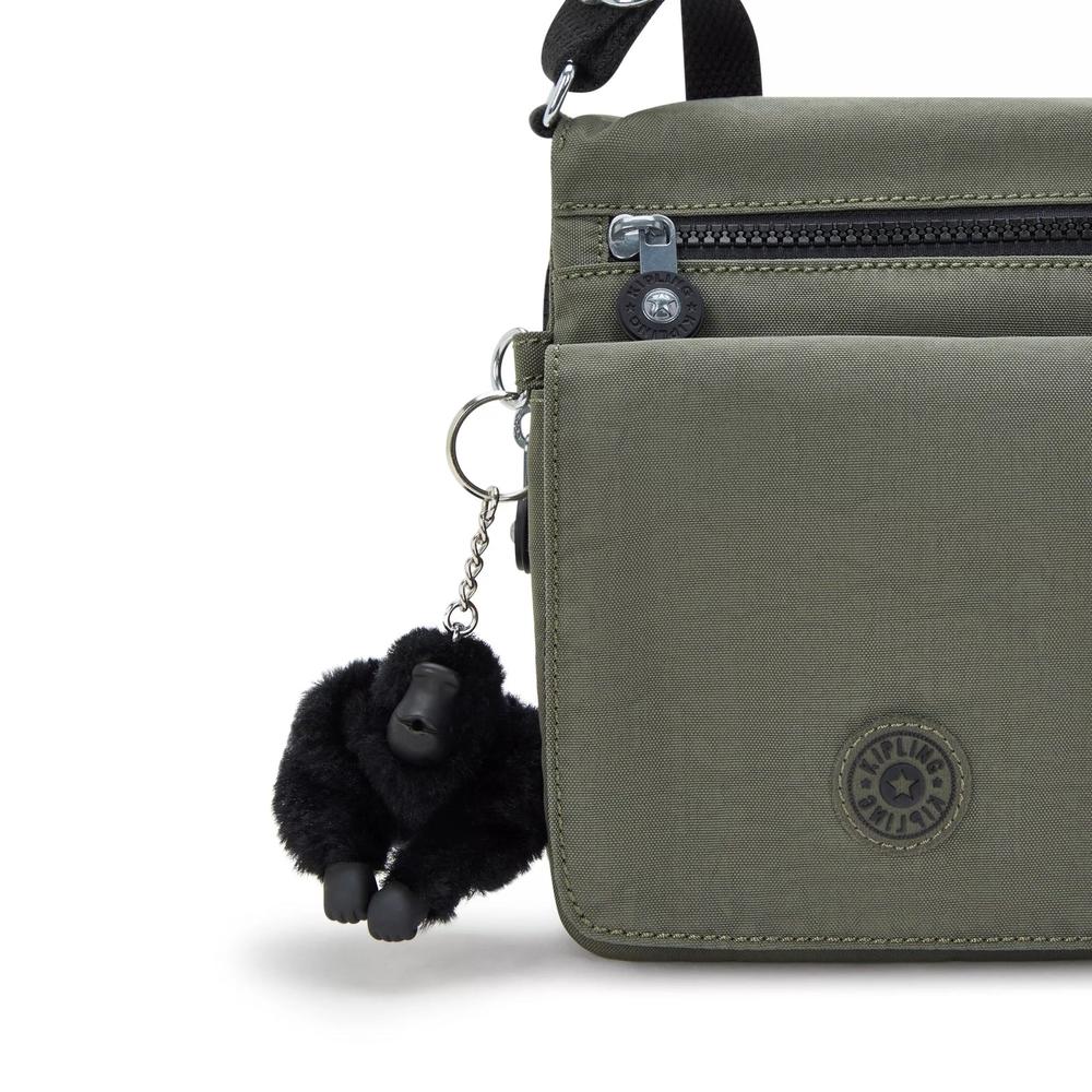 Kipling New Eldorado liten Crossbody-veske Green Moss-Veske-BagBrokers