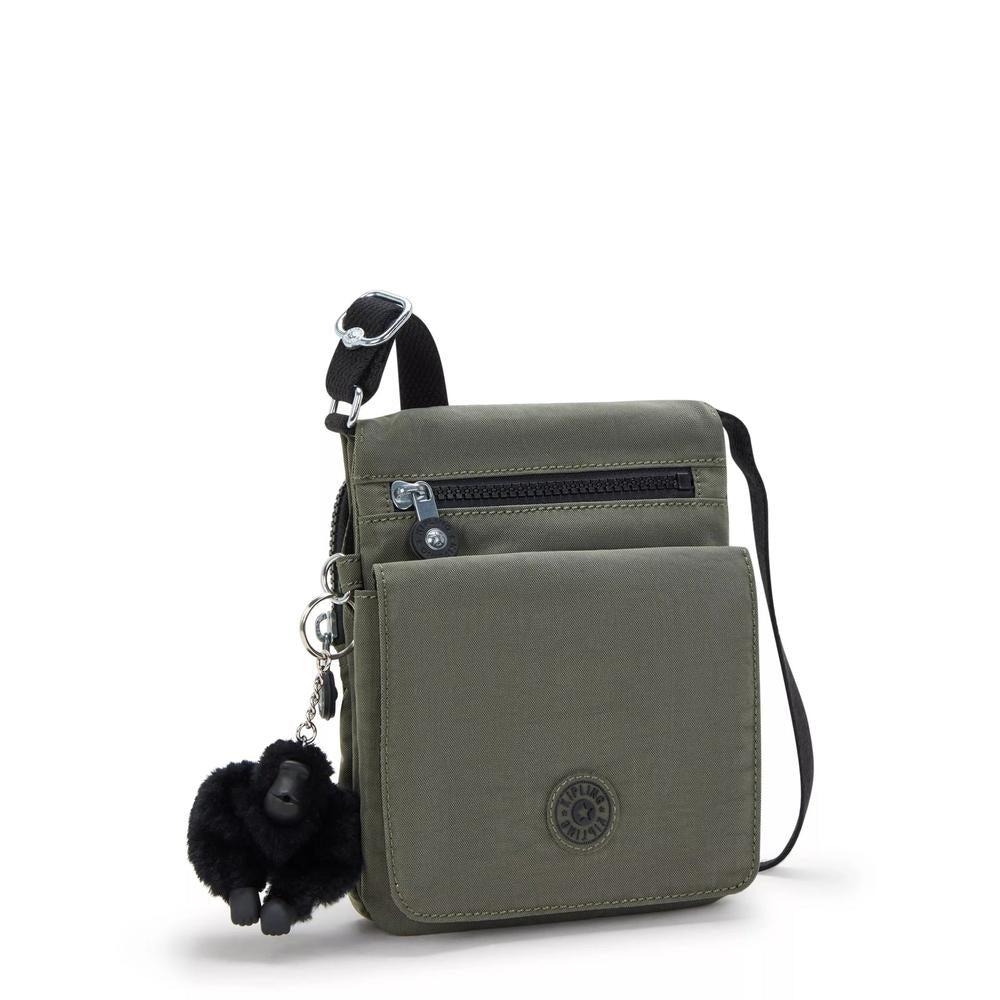 Kipling New Eldorado liten Crossbody-veske Green Moss-Veske-BagBrokers