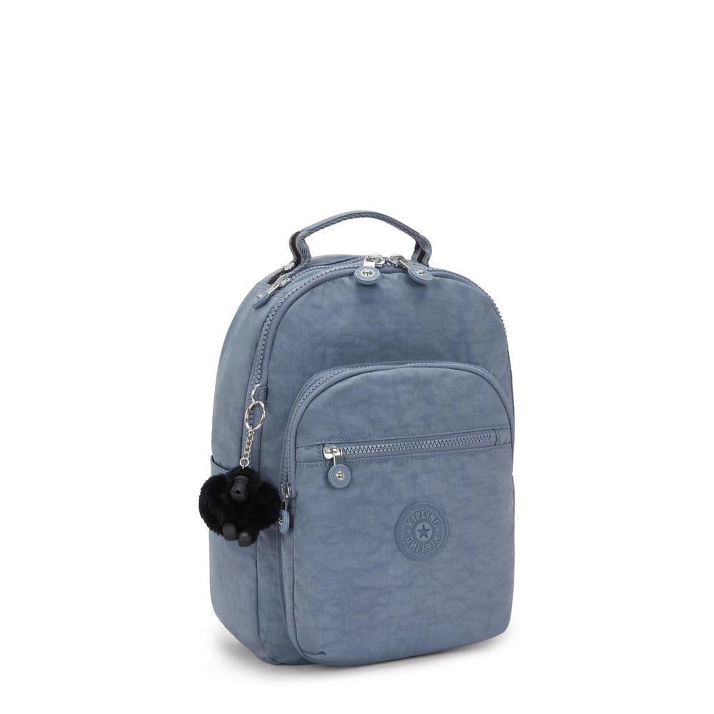 Kipling Seoul S liten ryggsekk Blue Stone-Ryggsekker-BagBrokers