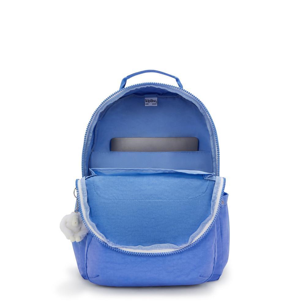 Kipling Seoul stor ryggsekk med PC lomme Coctail Blue-Ryggsekker-BagBrokers