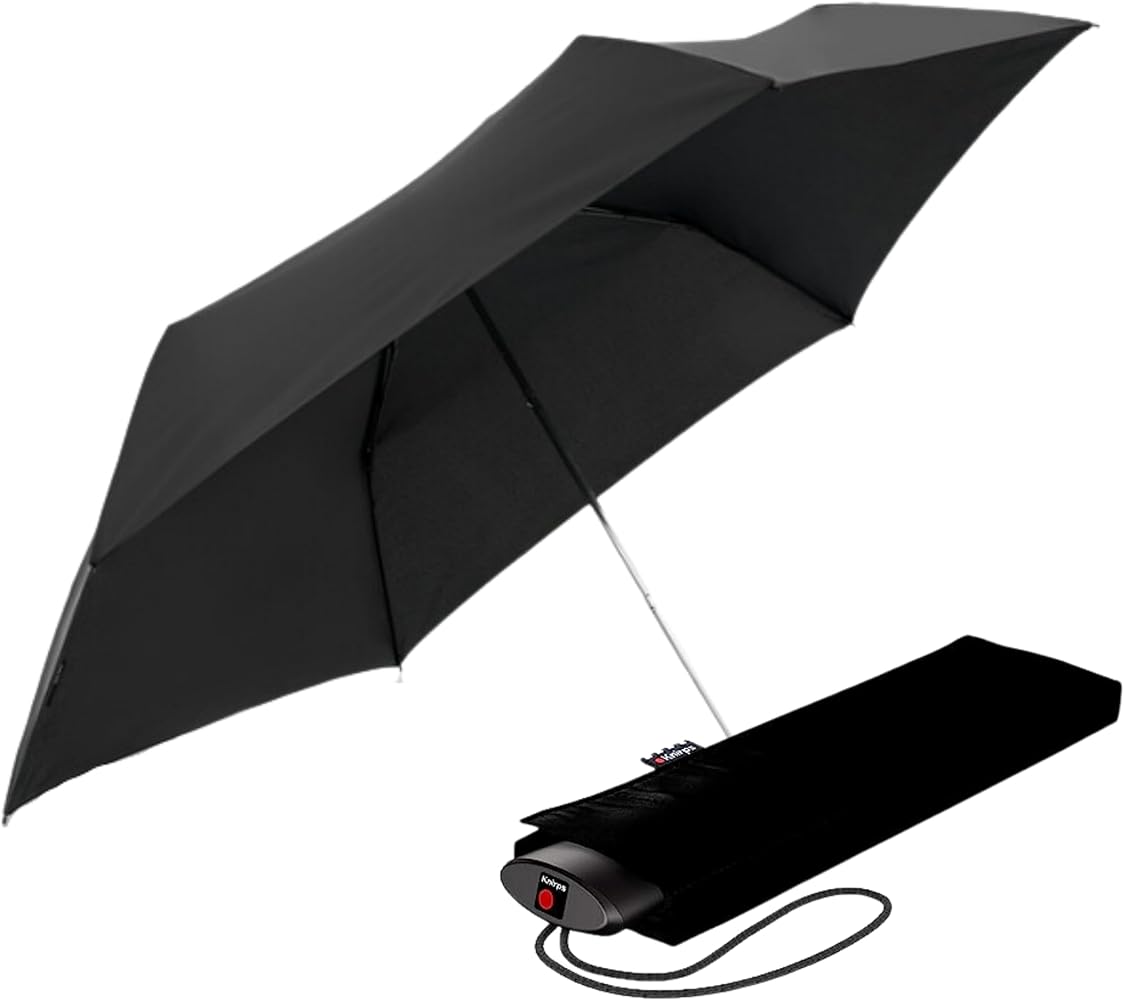 Knirps AS.050 Slim small manuell paraply Svart-Paraplyer-BagBrokers