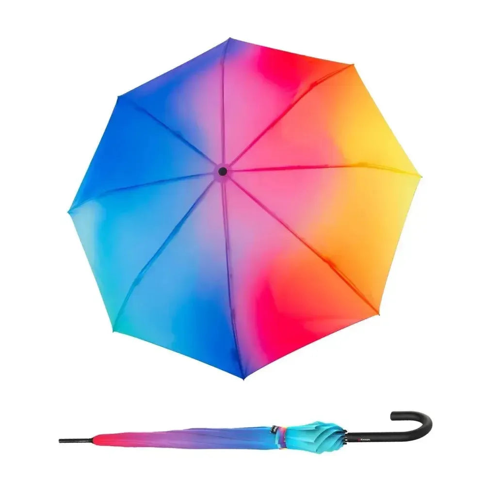 Knirps A.760 Lang paraply med buet håndtak Rainbow-Paraplyer-BagBrokers