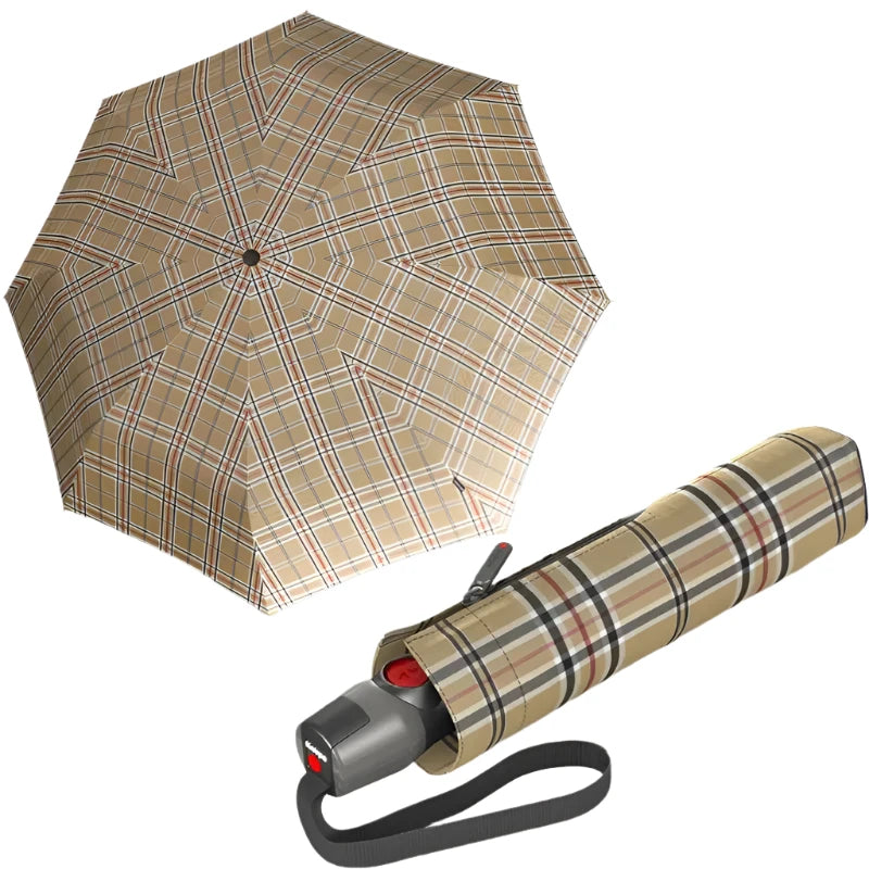 Knirps Duomatic T200 Windproof med automatisk åpning og lukking Beige-Paraplyer-BagBrokers