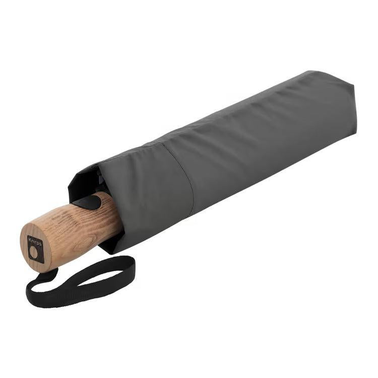 Knirps Duomatic Timber Paraply Dark grey-Paraplyer-BagBrokers