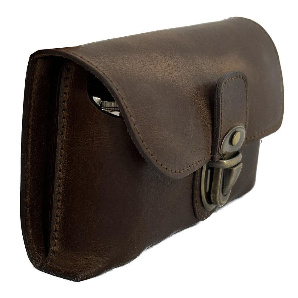 Myntapparat i stål med kraftig og solid skinnetui Brown-Lommebok/ Kortholder-BagBrokers