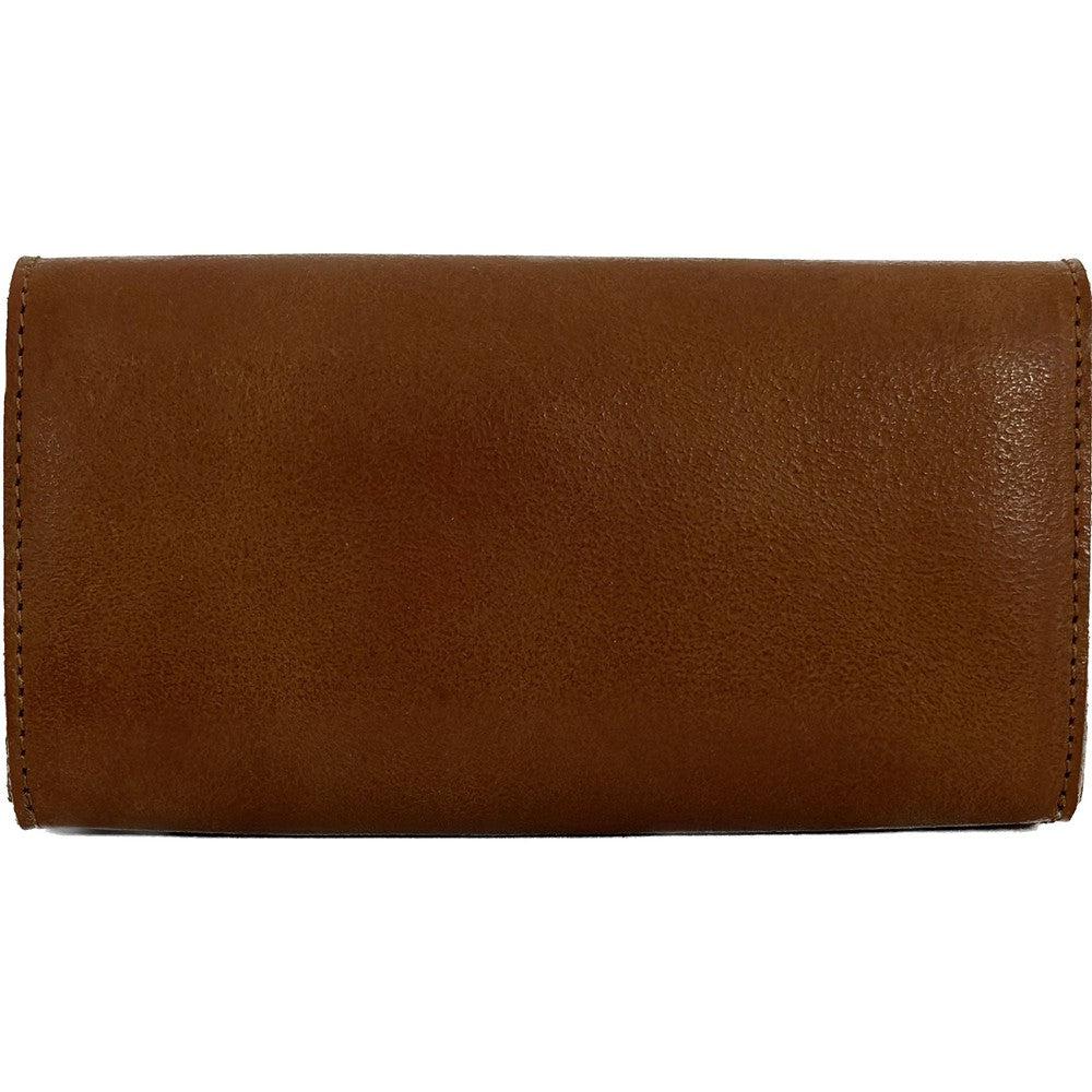 Myntapparat i stål med kraftig og solid skinnetui Cognac-Lommebok/ Kortholder-BagBrokers