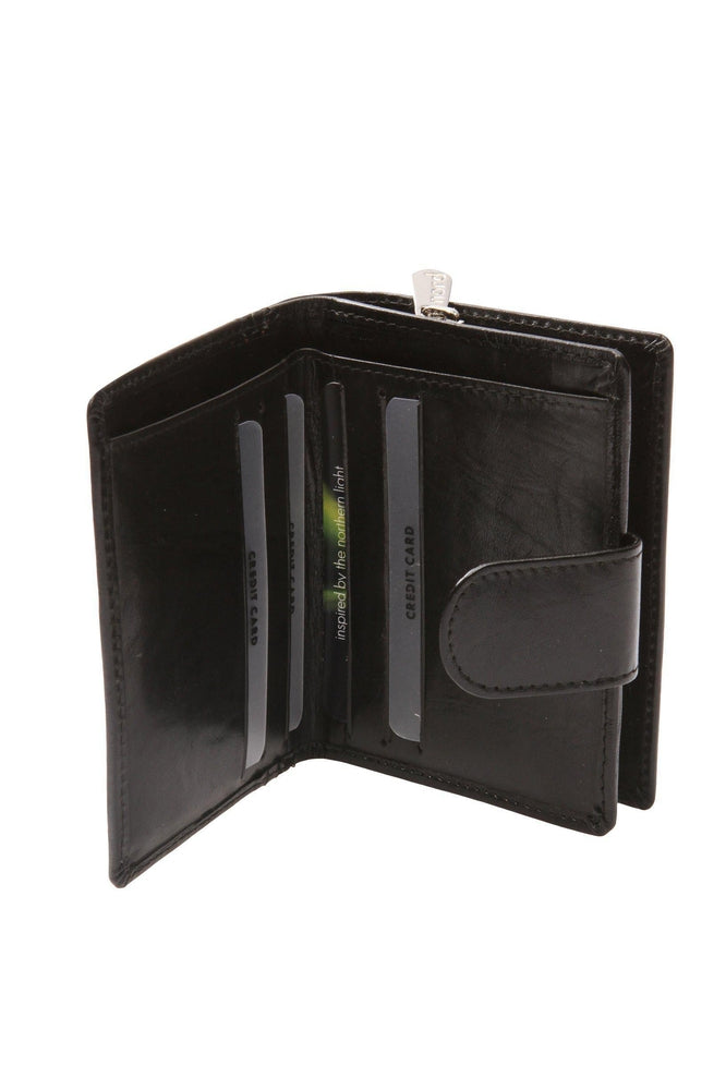 Lommebok/ Kortholder-Nord Leather. Medium Dame Portemone. Sort-BagBrokers