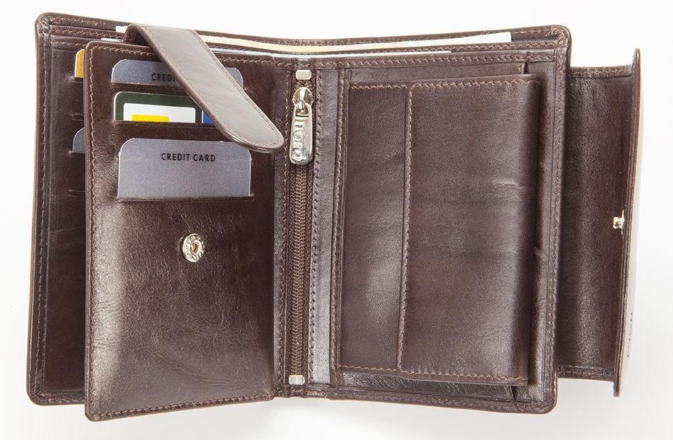 Lommebok/ Kortholder-Nord Leather. Dame skinn Portemone. 9 kortlommer/ myntlomme Sort-BagBrokers