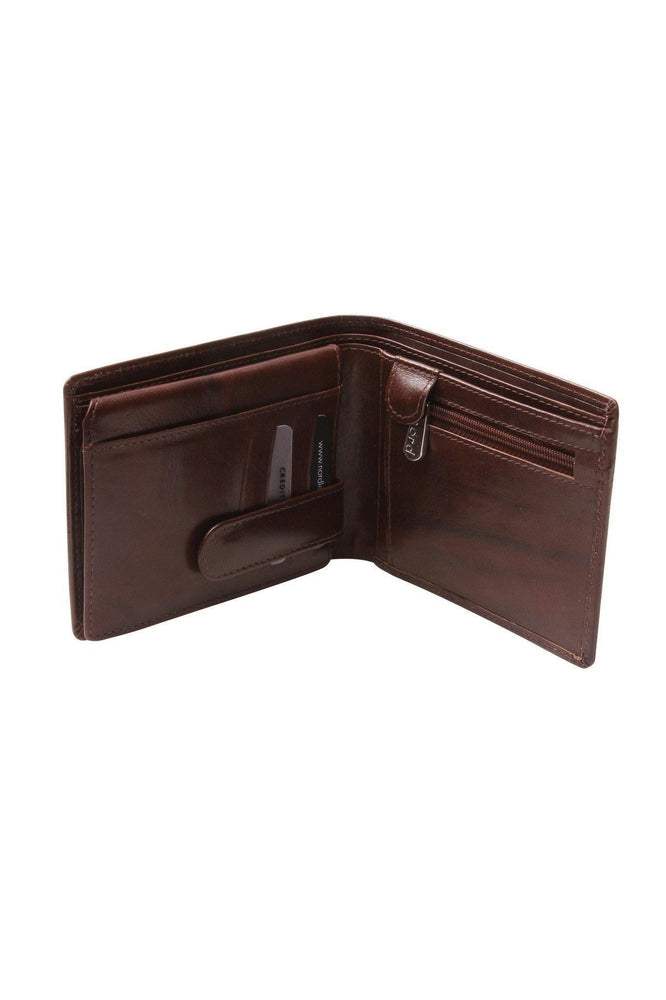 Lommebok/ Kortholder-Nord Leather. Dollar Herre skinn Lommebok 9 kort/ Myntlomme Brun-BagBrokers
