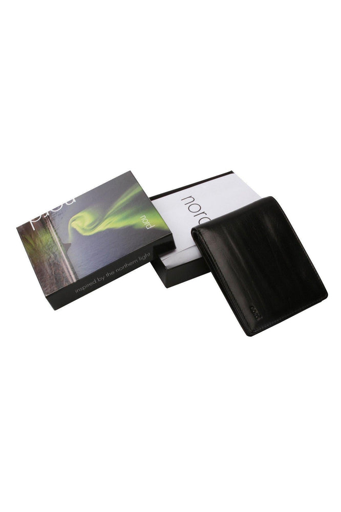 Lommebok/ Kortholder-Nord Leather. Dollar Herre skinn Lommebok 9 kort/ Myntlomme Sort-BagBrokers