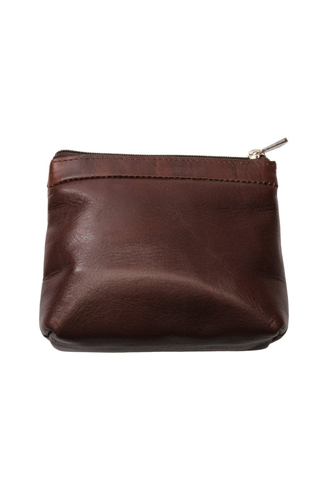 Toalettmappe-Nord Leather. Eksklusiv liten sminkepung i skinn med utvendig lomme. Brun-BagBrokers