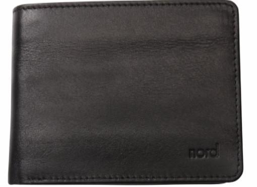 Lommebok/ Kortholder-Nord Leather. Liten dollar Herre skinn Lommebok 7 kort/ Myntlomme Sort-BagBrokers