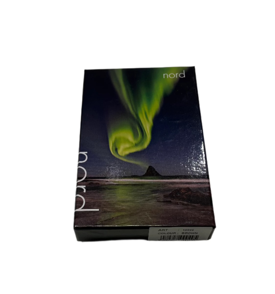 Nord Leather stor skinn adressetag Brun-Bagasjetag-BagBrokers