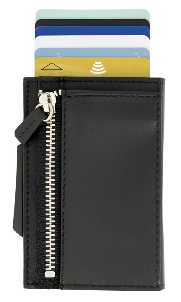 Ögon Cascade Premium Zipper Wallet Black Titanium-Lommebok/ Kortholder-BagBrokers