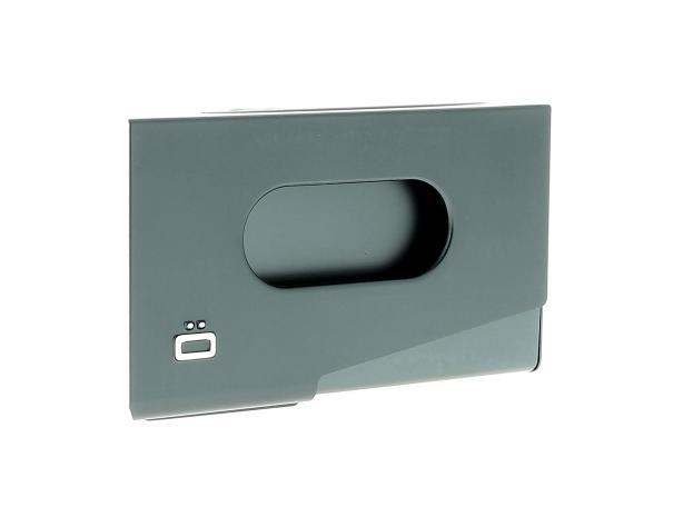 Lommebok/ Kortholder-Ögon Design. One Touch visittkort holder i aluminium platiniums farget-BagBrokers