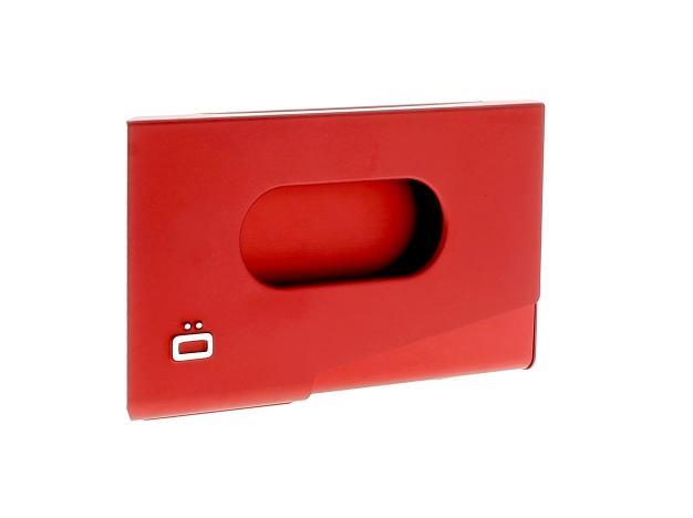 Lommebok/ Kortholder-Ögon Design. One Touch visittkort holder i aluminium rød-BagBrokers