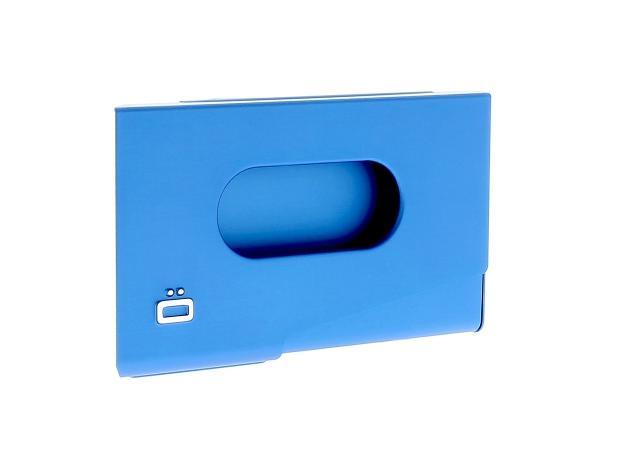 Lommebok/ Kortholder-Ögon Design. One Touch visittkort holder i aluminium blå-BagBrokers