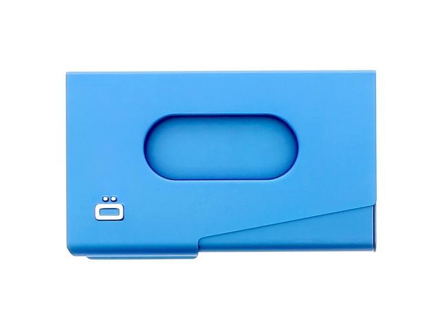 Lommebok/ Kortholder-Ögon Design. One Touch visittkort holder i aluminium blå-BagBrokers