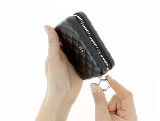 Lommebok/ Kortholder-Ögon Designs - Quilted Aluminium zipper lommebok/ kortholder 24 Kort sort-BagBrokers