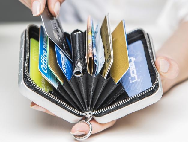 Lommebok/ Kortholder-Ögon Designs - Quilted Aluminium zipper lommebok/ kortholder 24 Kort sort-BagBrokers