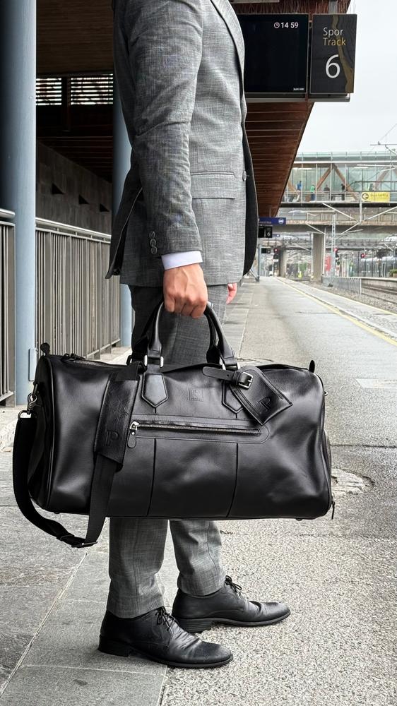 Porter Aviator weekend bag i skinn Svart-Bagger-BagBrokers