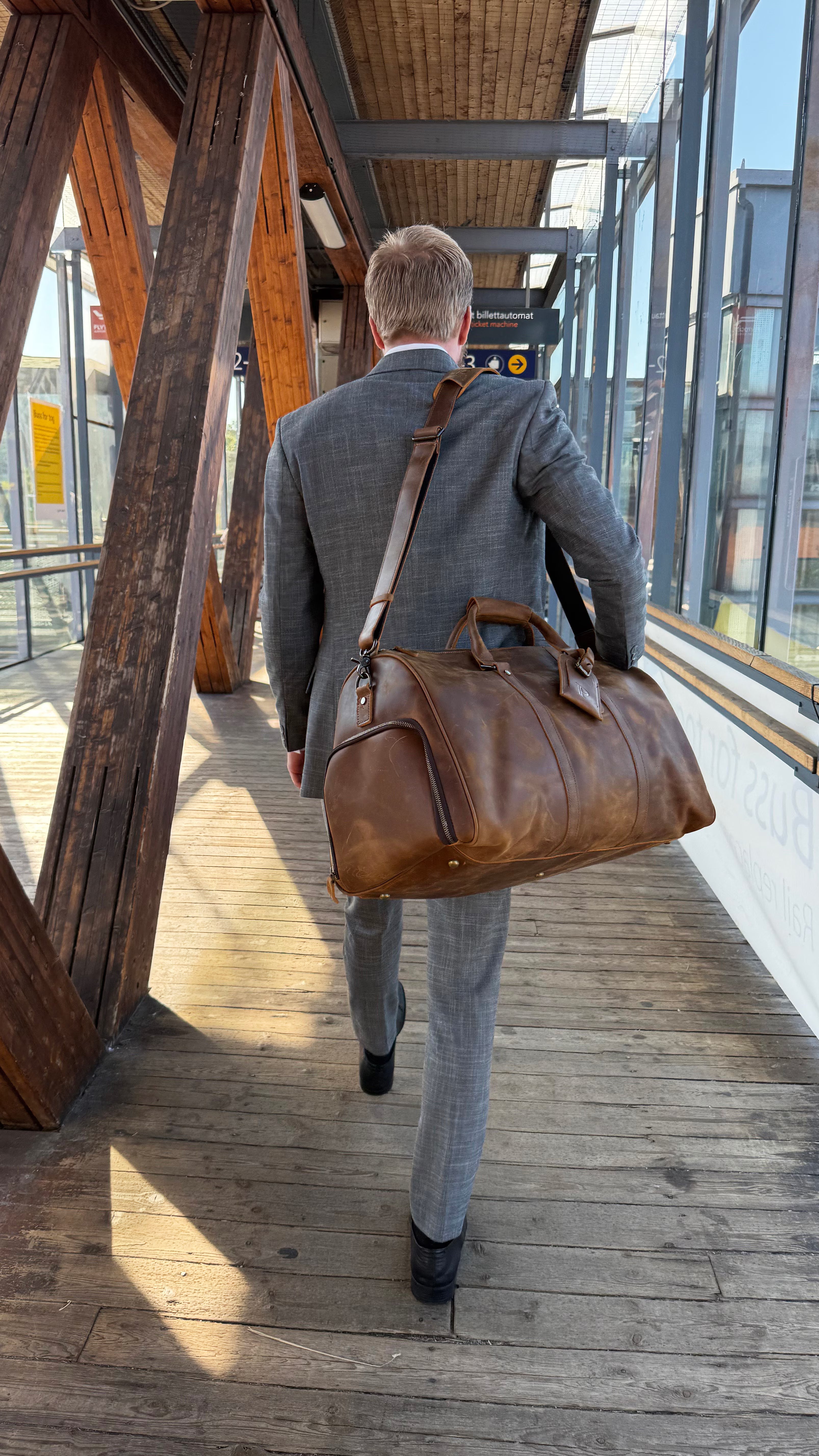 Porter Heritage weekend bag i skinn Cognac-Bagger-BagBrokers