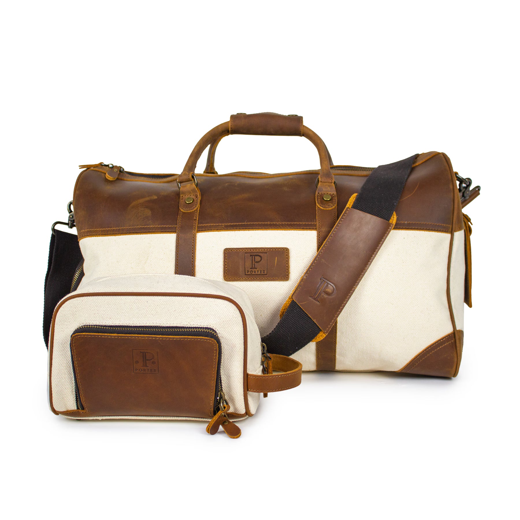 Porter Voyager Wash bag i Canvas og skinn-Toalettmappe-BagBrokers