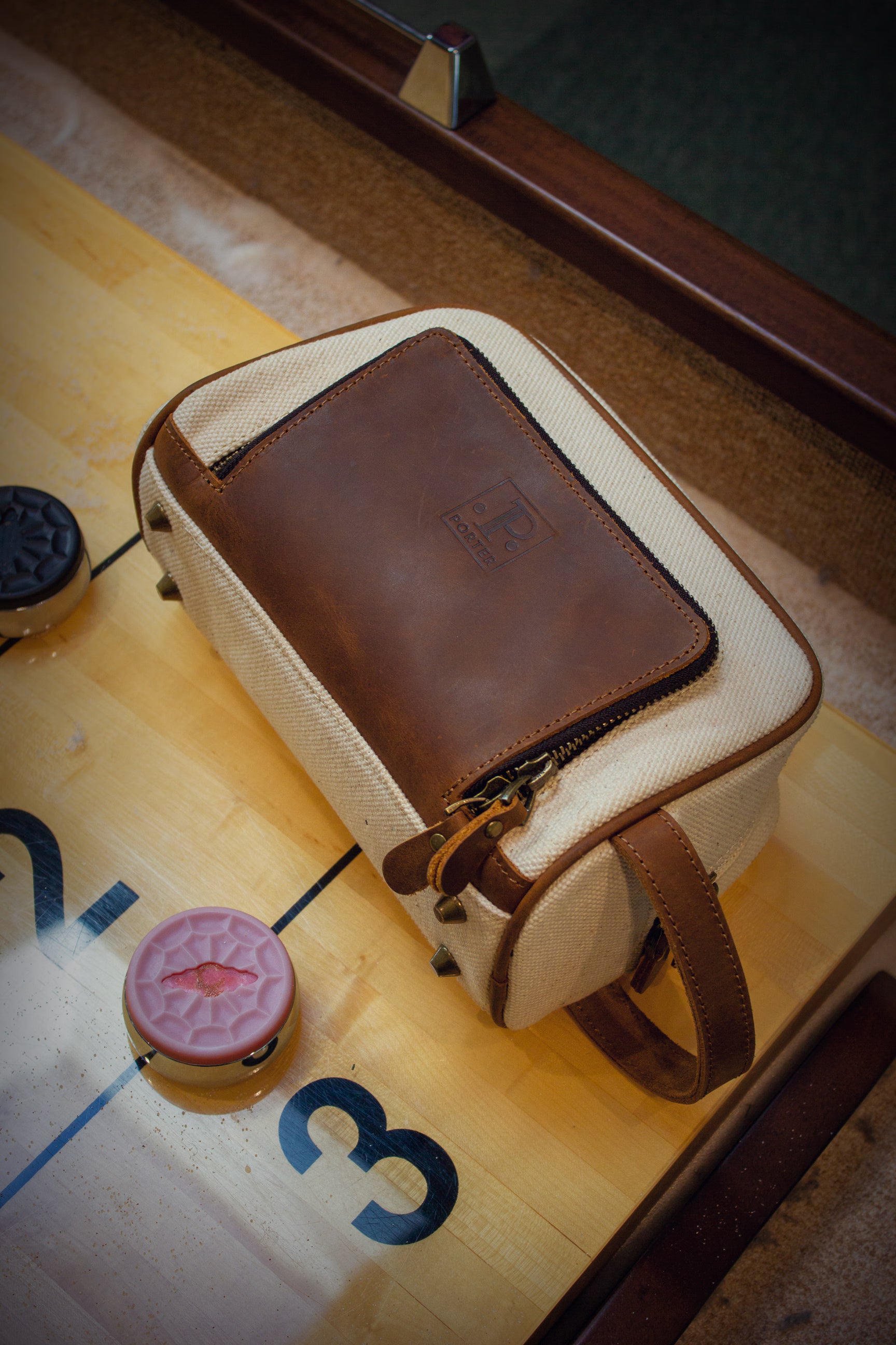 Porter Voyager Wash bag i Canvas og skinn-Toalettmappe-BagBrokers